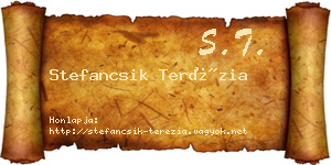 Stefancsik Terézia névjegykártya